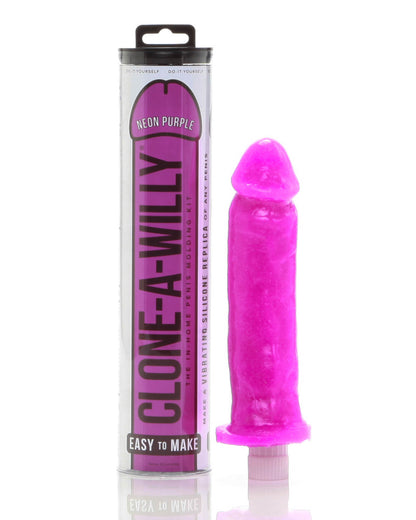 Clone-a-Willy Neon Purple Silicone Replica Kit with Vibrating Unit