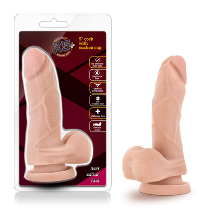 Blush Novelties X5 5 Inch Cock Dildo with Suction Cup – Beige