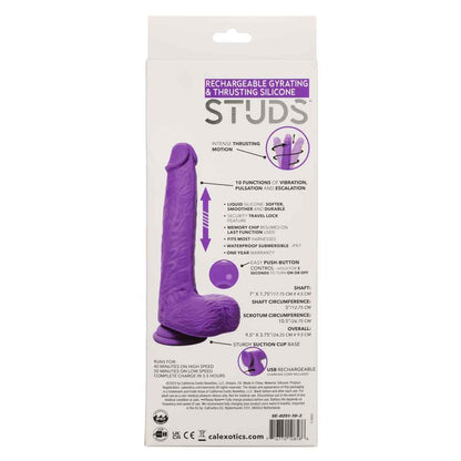 CalExotics Rechargeable Gyrating and Thrusting Silicone Studs - Purple