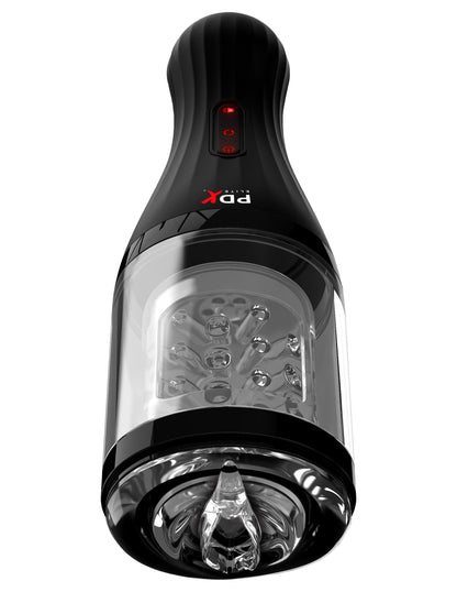 Pipedream PDX Elite Talk Dirty Rotobator – Automated Rotating Male Masturbator – Clear