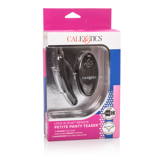 CalExotics Lock-N-Play Remote Petite Panty Teaser – Black – Wireless Remote Vibrator