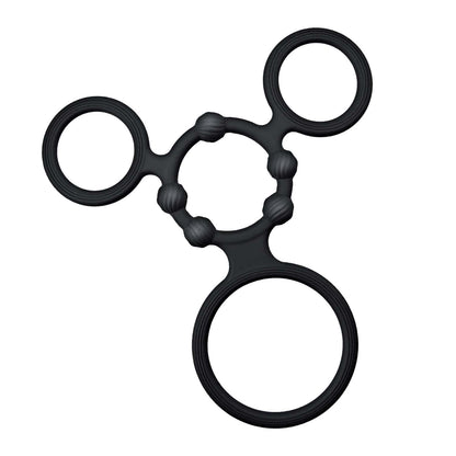 Nasstoys Enhancer Quad Cock Ring Set – Black – Four Stretchy Rings for Enhanced Support