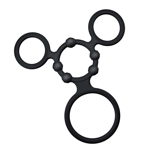 Nasstoys Enhancer Quad Cock Ring Set – Black – Four Stretchy Rings for Enhanced Support