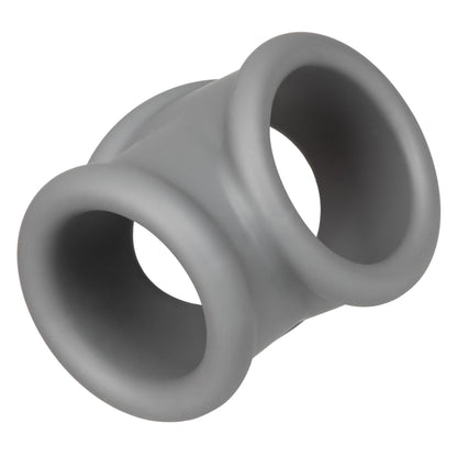CalExotics Alpha Liquid Silicone Precision Ring - Gray - Ultra-Stretchy Cock Ring with Scrotum Support