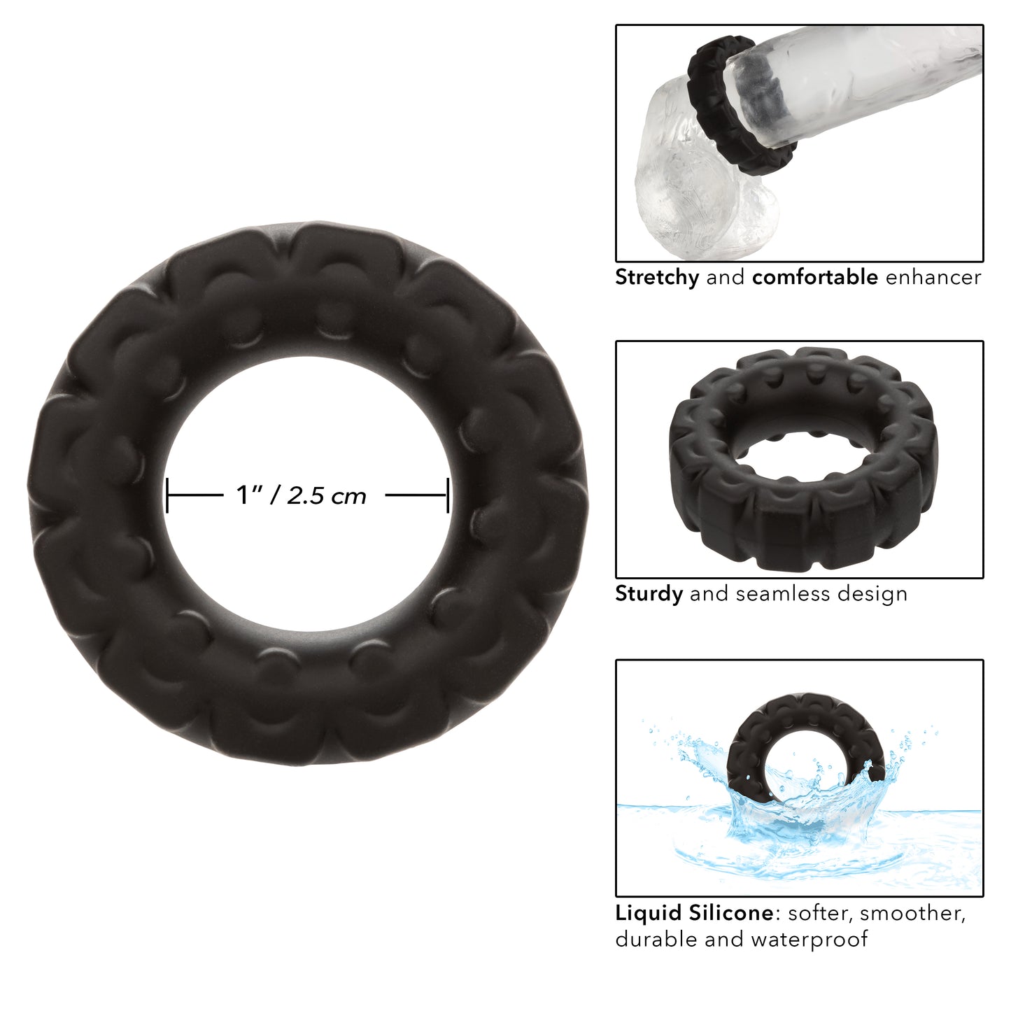 Alpha Liquid Silicone Prolong Tread Ring – Black