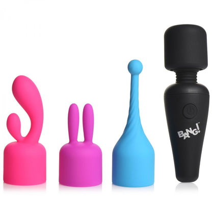 Bang 10x Mini Wand Vibrator with 3 Attachments – Multi-Color