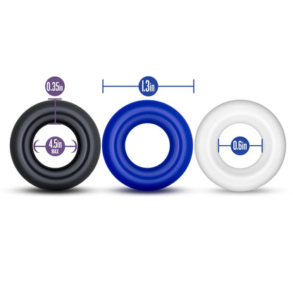 Blush Stay Hard Donut Rings – Cock Rings for Enhanced Stamina – Multi