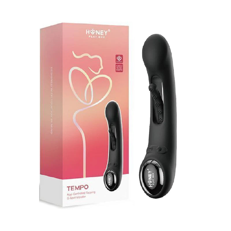 Honey Play Box Tempo App-Controlled Tapping G-Spot Vibrator - Black