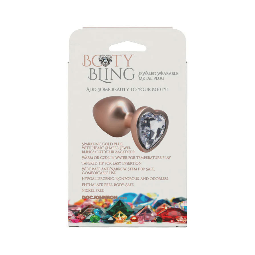 Doc Johnson Booty Bling Metal Heart Plug – Medium – Gold