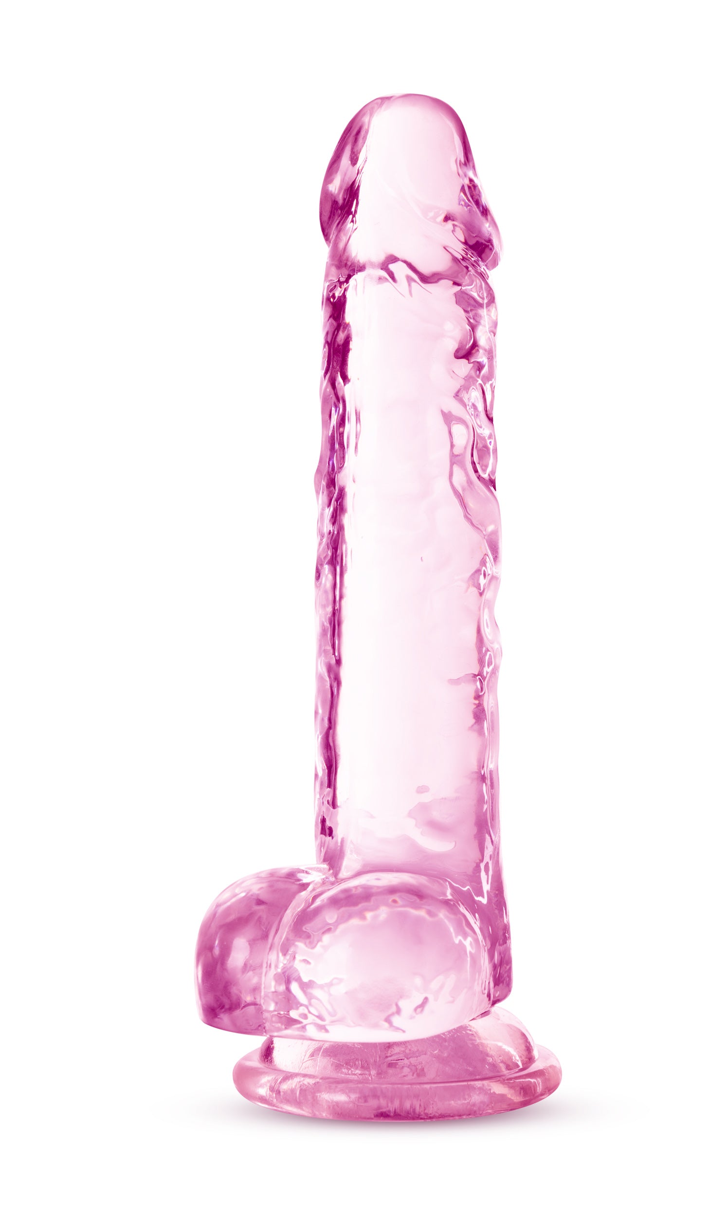 Blush Naturally Yours 7 Inch Crystalline Dildo with Suction Cup Base - Pink
