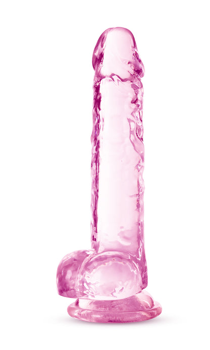 Blush Naturally Yours 7 Inch Crystalline Dildo with Suction Cup Base - Pink