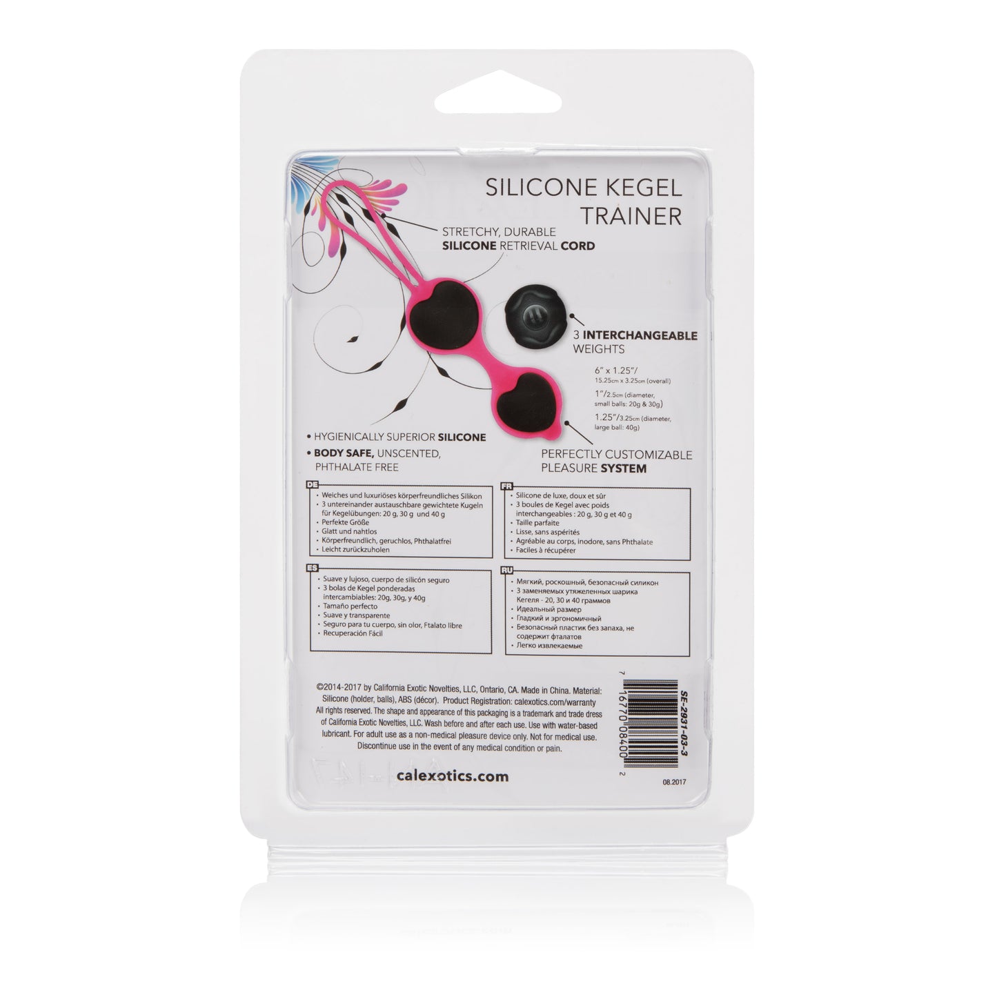 CalExotics Silicone Kegel Trainer Balls – Pelvic Strengthening System – Black