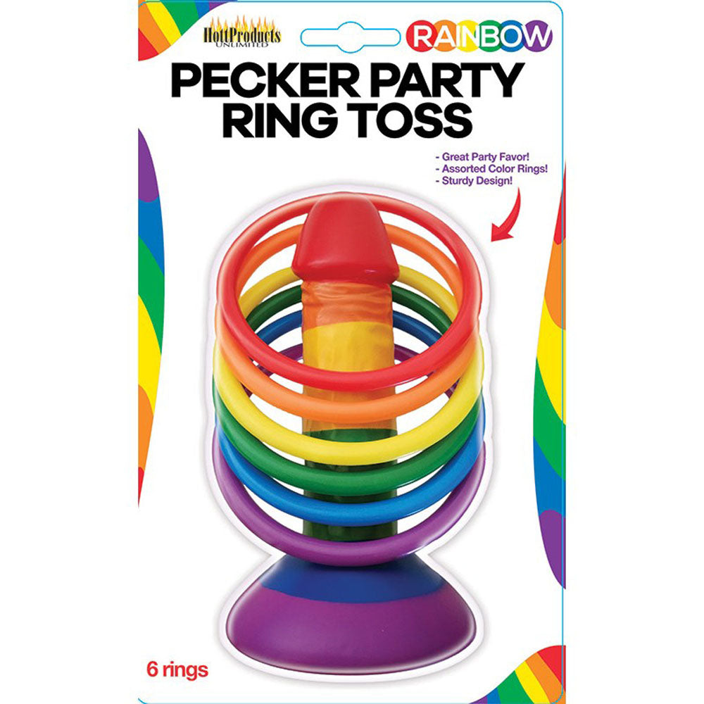 Hott Products Rainbow Pecker Party Ring Toss Game – Multi-Color