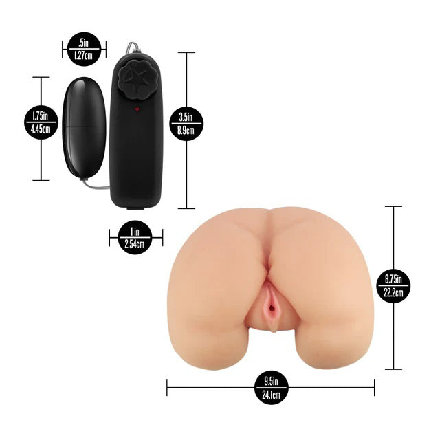 Enlust Talia Realistic Masturbator with Dual Openings and Vibrating Bullet - Beige