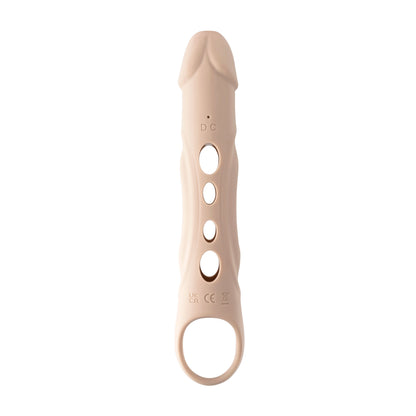 Evolved Novelties Big Boy Extender - Remote-Controlled Vibrating Penis Extender - Beige
