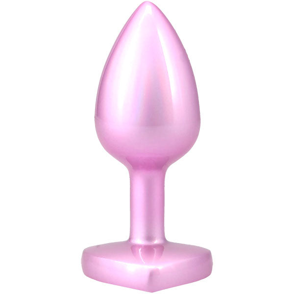 Doc Johnson Booty Bling Metal Heart Plug - Medium - Phthalate-Free - Pink