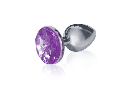 Icon Brands Silver Starter Bejeweled Stainless Steel Butt Plug – Violet