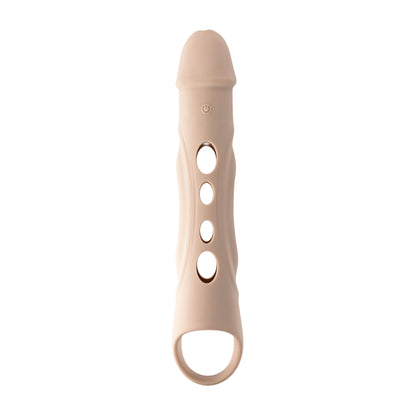 Evolved Novelties Big Boy Extender - Remote-Controlled Vibrating Penis Extender - Beige
