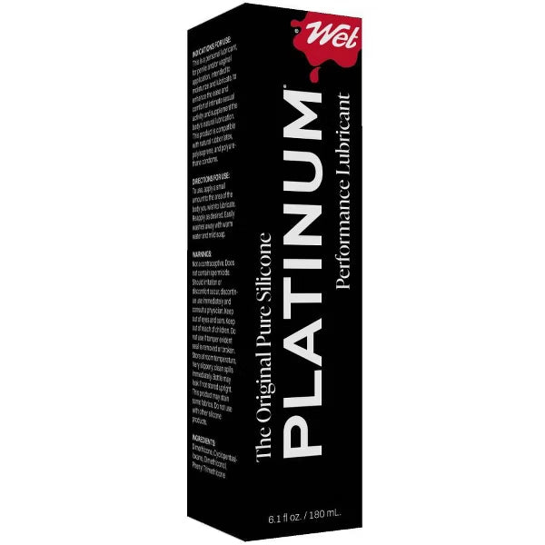 Wet Platinum Luxury Silicone Lubricant 6.1oz – Long Lasting, Non-Sticky Formula