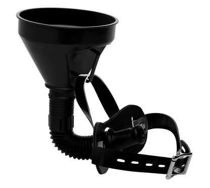 XR Brands Latrine Extreme Funnel Gag – Black – Adjustable Head Strap