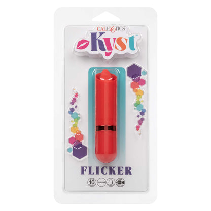 CalExotics Kyst Flicker Mini Massager – Red – 10-Function Rechargeable Silicone Bullet