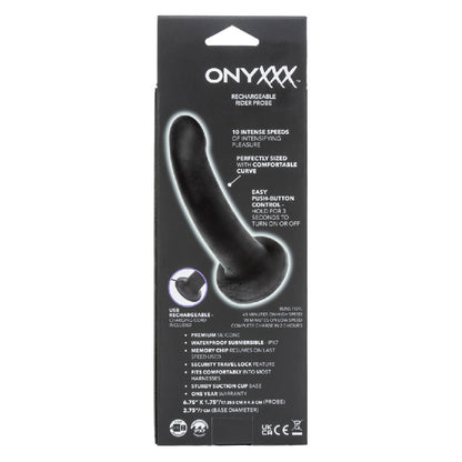 CalExotics Onyxxx Rechargeable Rider Probe – Black – Multi-Function Vibration