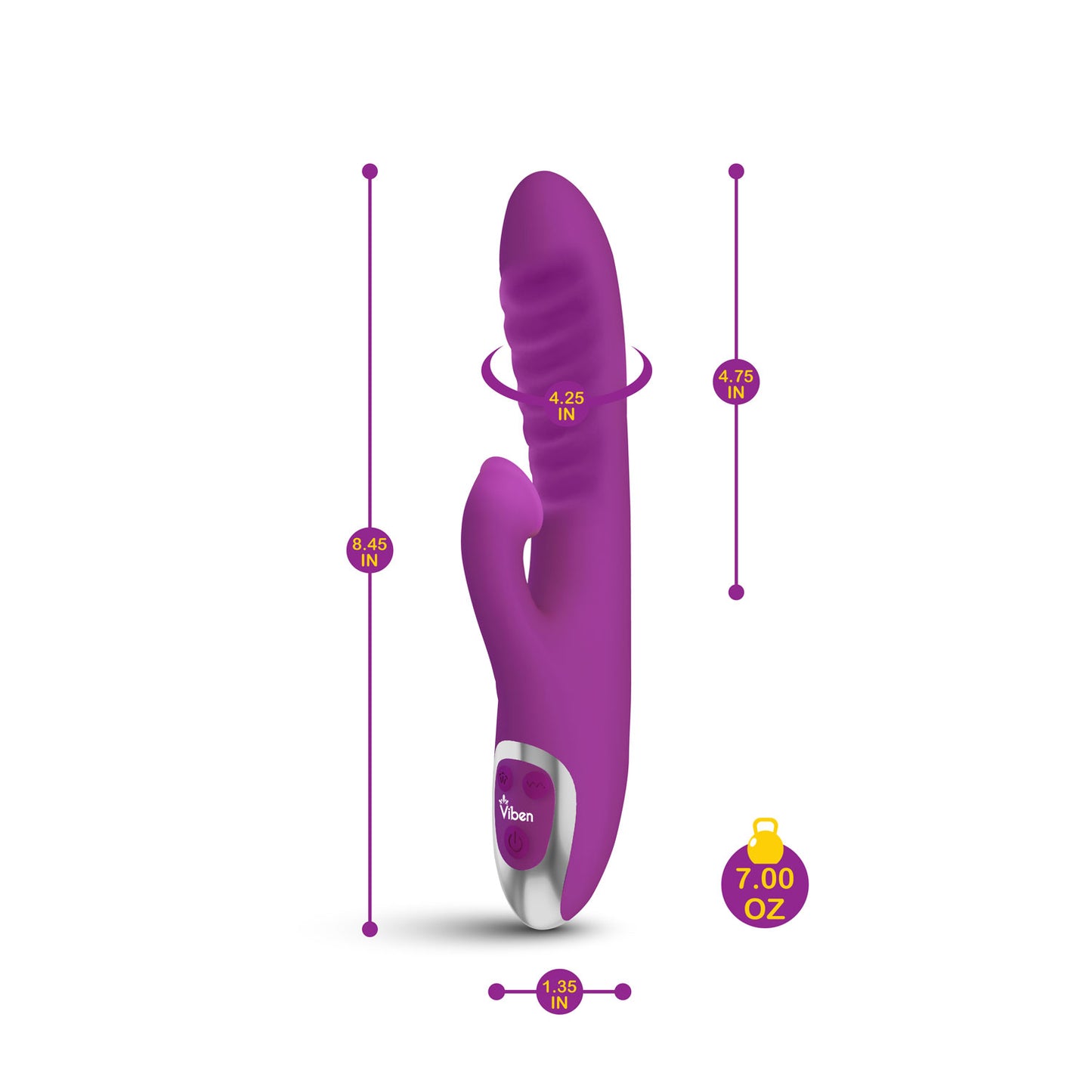 Frenzy Clitoral Suction Rabbit - Dual Motor Silicone Vibrator - Berry