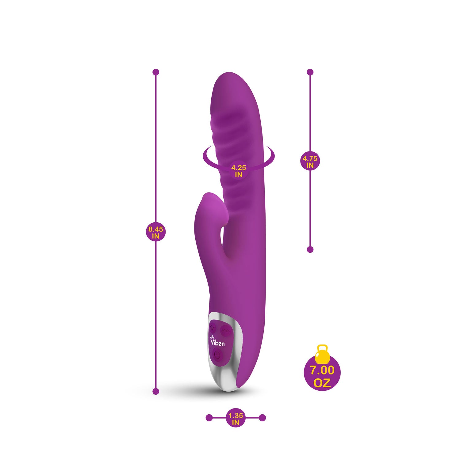 Frenzy Clitoral Suction Rabbit - Dual Motor Silicone Vibrator - Berry
