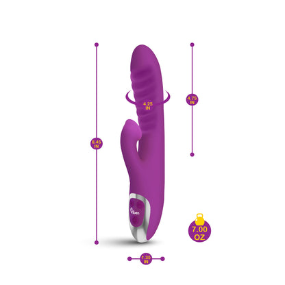 Frenzy Clitoral Suction Rabbit - Dual Motor Silicone Vibrator - Berry
