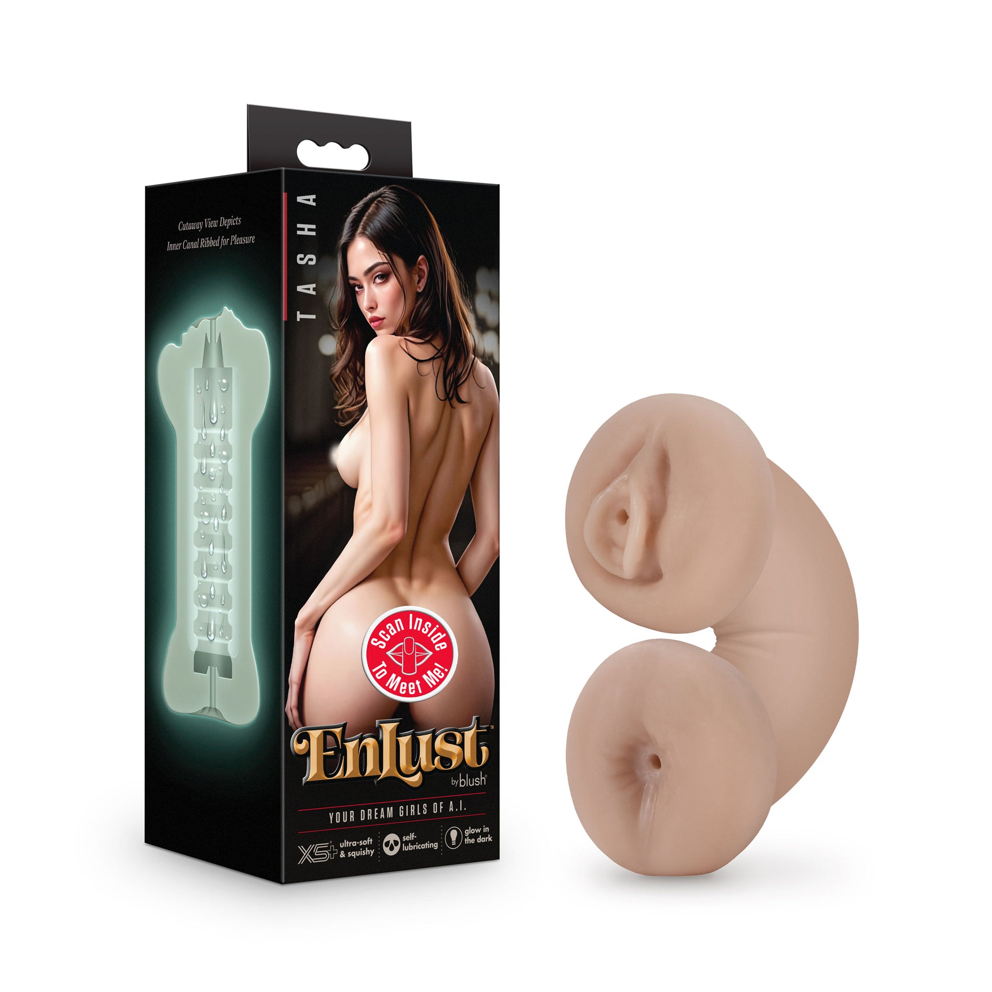 Enlust Tasha Soft and Wet Glow in the Dark Stroker – Beige