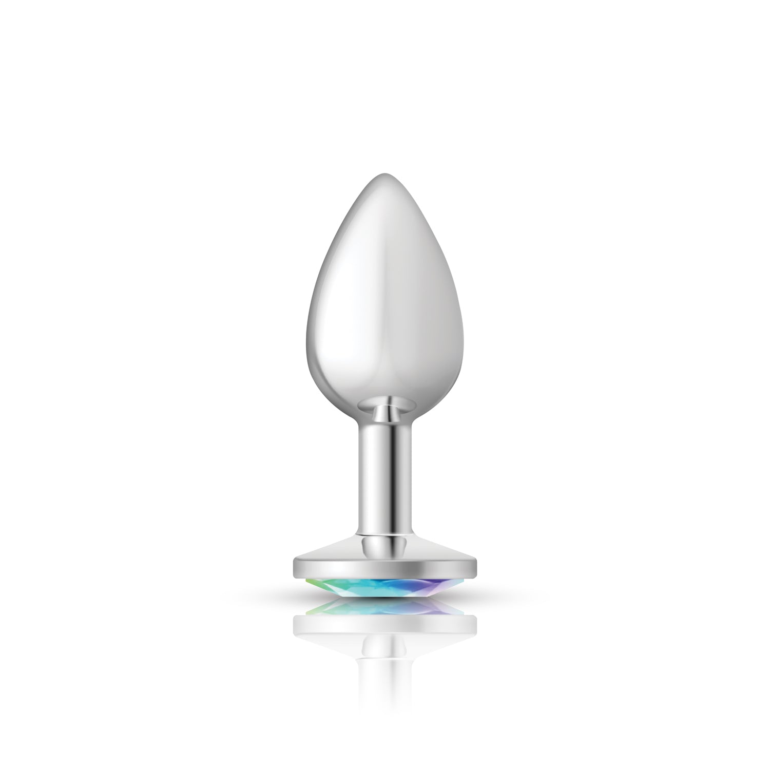 Cheeky Charms Clear Iridescent Round Gem Anal Plug - Small