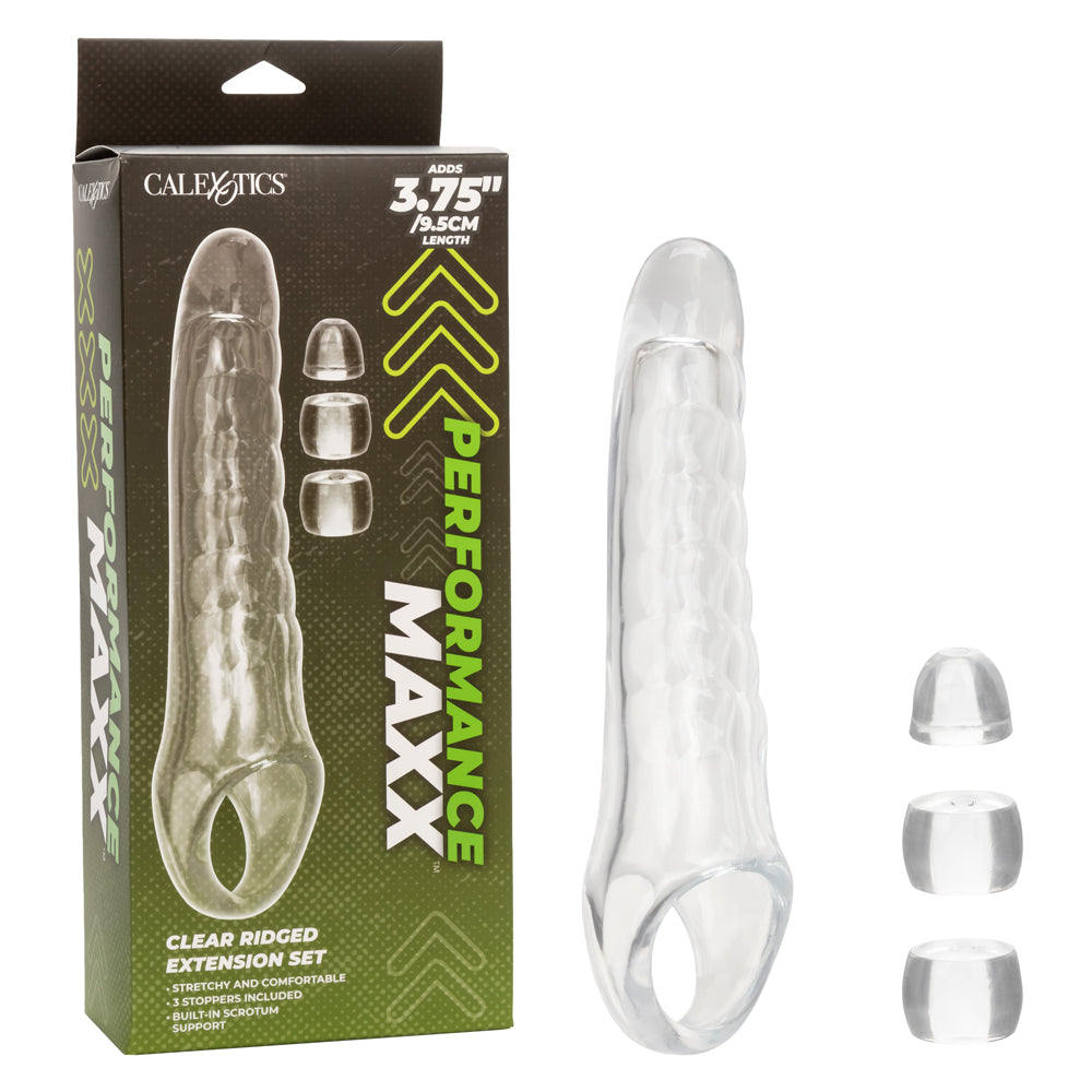 CalExotics Performance Maxx Clear Extension Kit – Clear, 3.75" Head, Body-Safe Material
