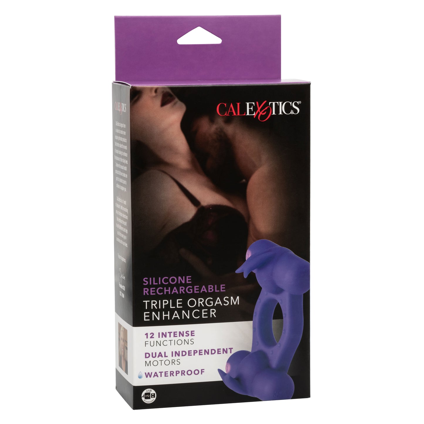 CalExotics Silicone Rechargeable Triple Orgasm Enhancer - Purple