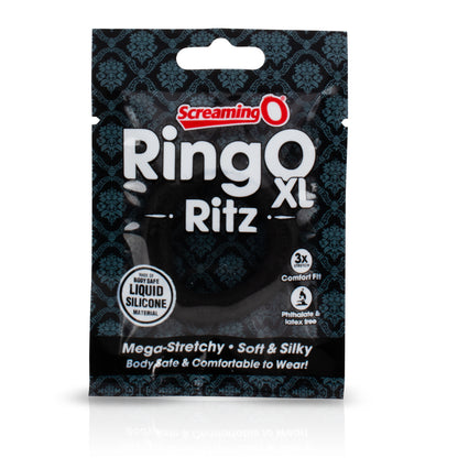 Screaming O RingO Ritz XL Cockring – Black – Liquid Silicone – Body-Safe