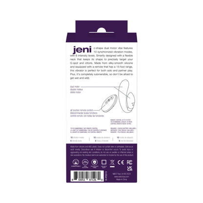 VeDO Jeni C-Shaped Dual Motor Vibe with Remote - Purple