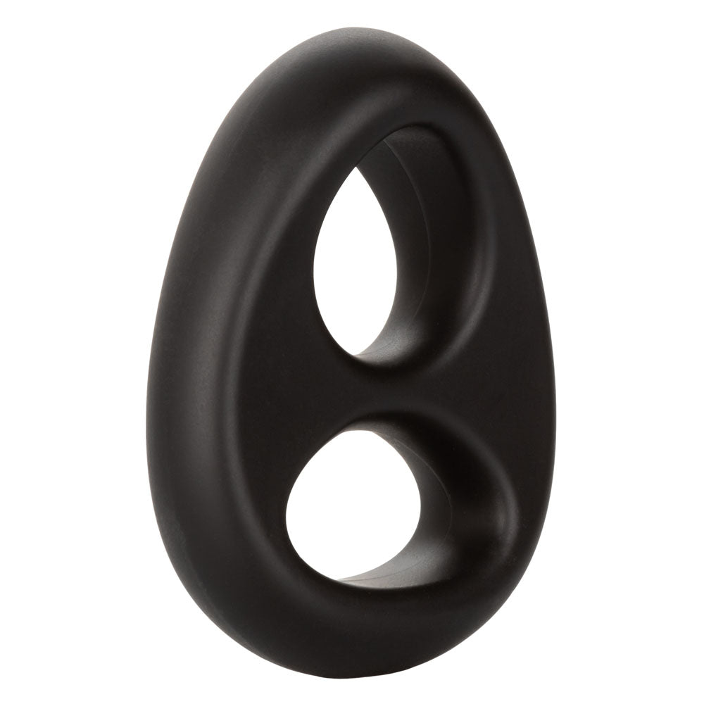CalExotics Ultra-Soft Dual Ring – Black – Erection Support and Stamina Enhancer