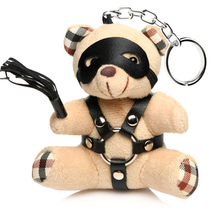 XR Brands Bondage Bear Keychain – Light Peach Color with Removable Eye Mask