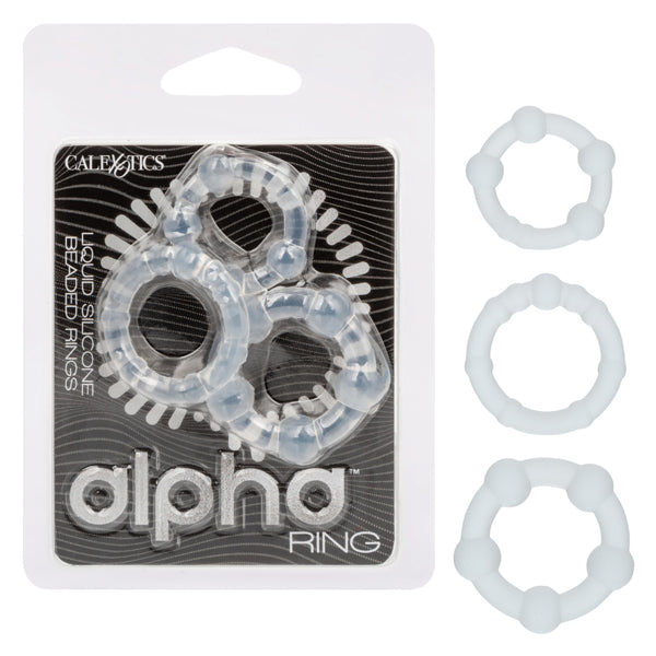 CalExotics Alpha Liquid Silicone Beaded Rings – Clear – Set of 3 Enhancers