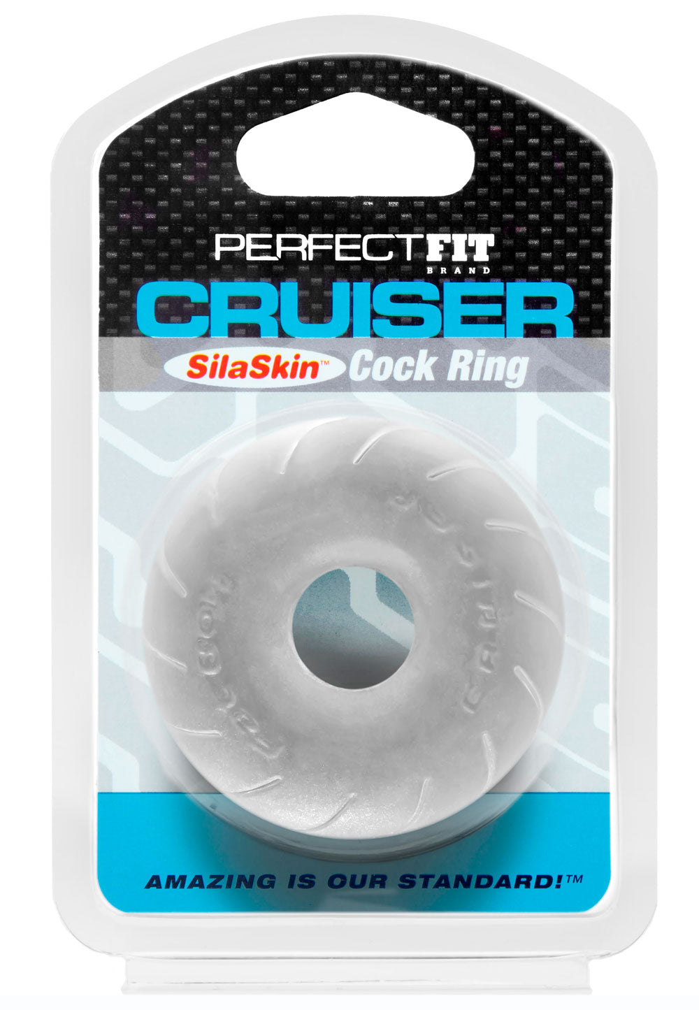 Perfect Fit Silaskin Cruiser Cock Ring – Clear – Stretchy Design