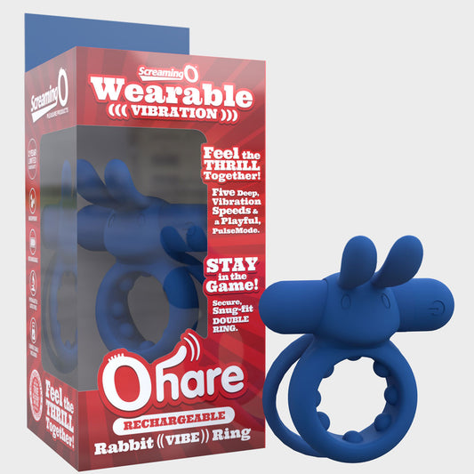 Screaming O Ohare Rechargeable Bullet with Rabbit Ears – Blue