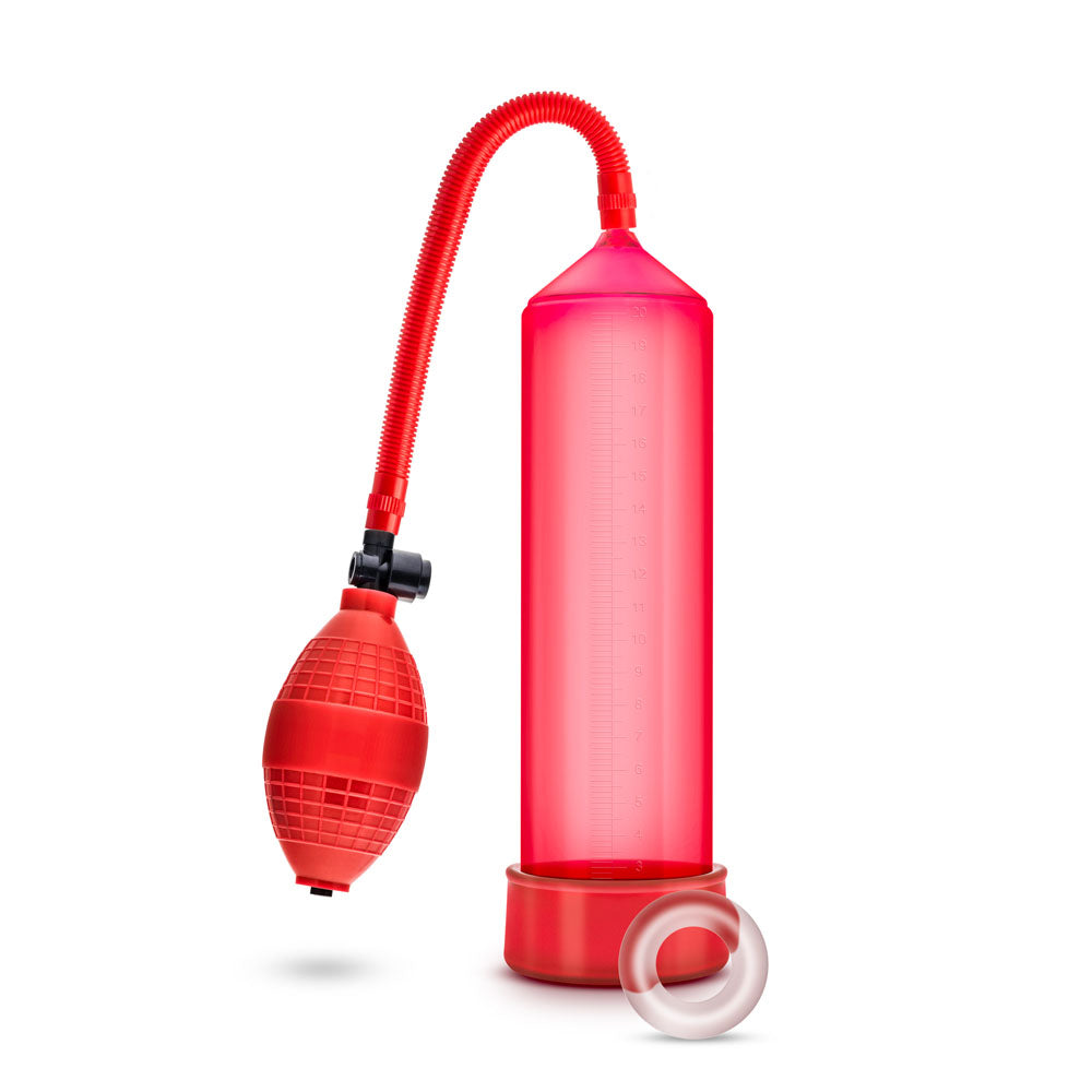 Blush Performance VX101 Male Enhancement Pump with Medical Grade Ball Pump - Red