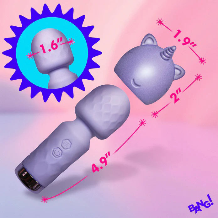 XR Brands Unicorn Silicone Wand - Lavender - Rechargeable with Multi-Speed and Vibration Patterns