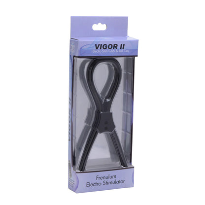 Vigor II Electro Stim Cock and Balls Ties – Adjustable Black Stimulation Accessory