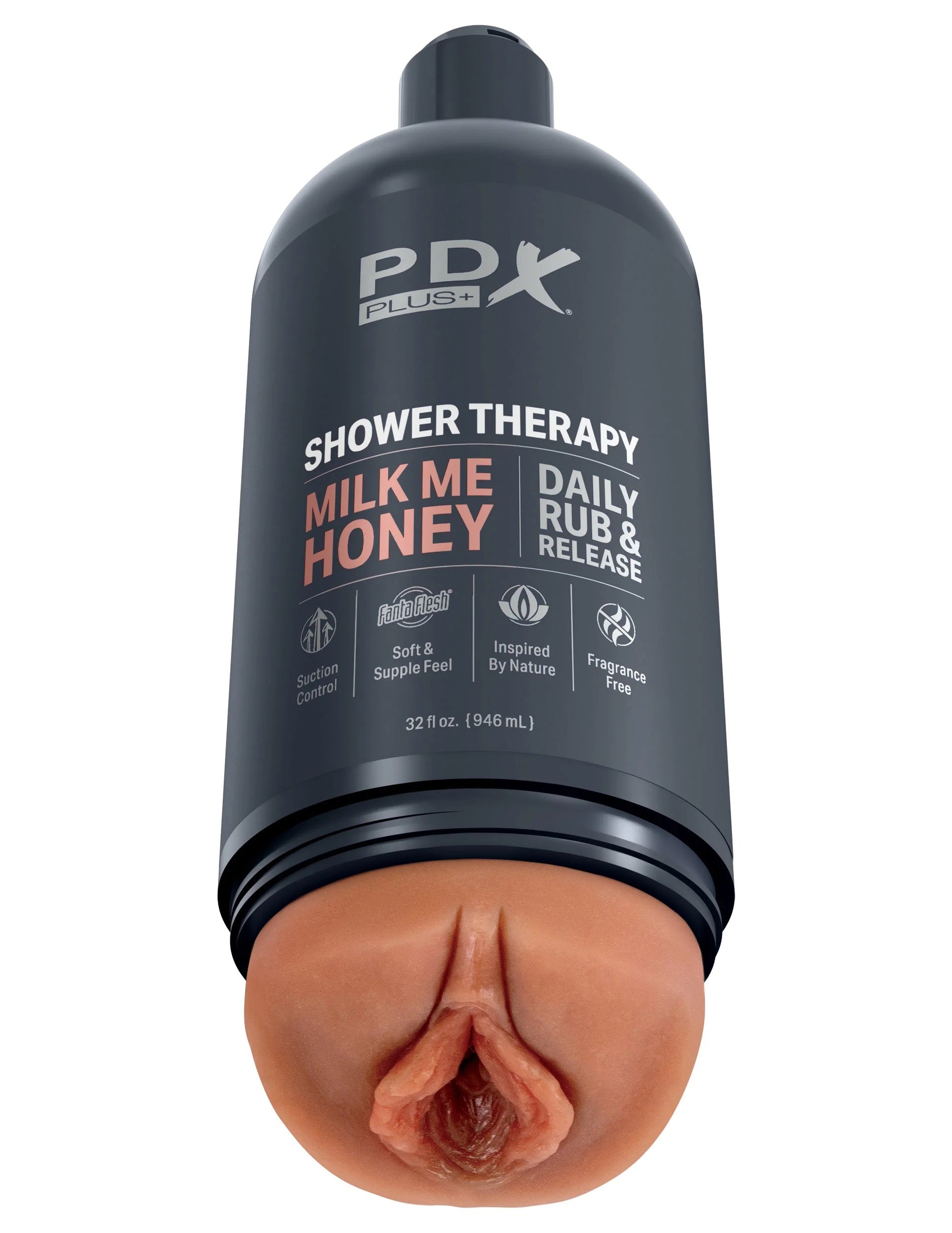 Pipedream Shower Therapy Milk Me Honey Stroker with Suction Cup – Tan