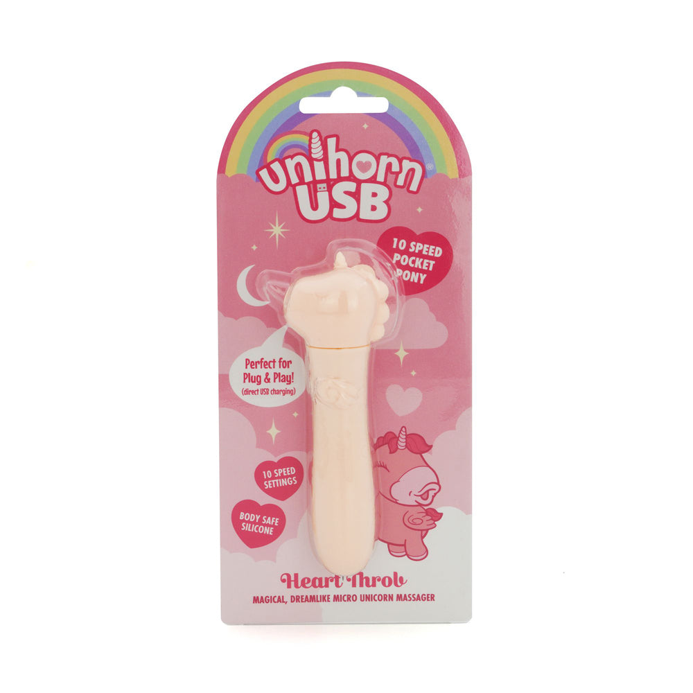 Creative Conceptions Unihorn USB Bullet - Heart Throb Micro Massager - Pink