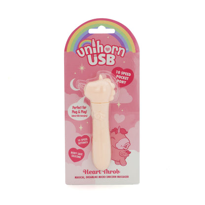 Creative Conceptions Unihorn USB Bullet - Heart Throb Micro Massager - Pink