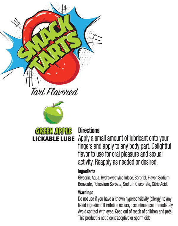 Little Genie SMACK Tarts Lube 3ML Pouch Display - Sour Apple Flavor