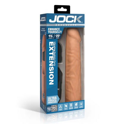 Curve Toys Jock Vibrating Penis Extension Sleeve - Medium - Tan