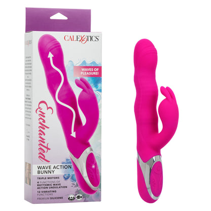 CalExotics Enchanted Wave Action Bunny - Pink - Dual Massager with Triple Motors