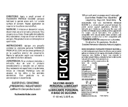 Fuck Water Premium Silicone Lubricant - Long Lasting Clear Formula